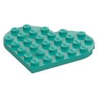 Plate Angled 6 × 6 Heart Shape Dark Turquoise