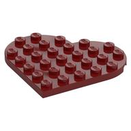 Plate Angled 6 × 6 Heart Shape Dark Red