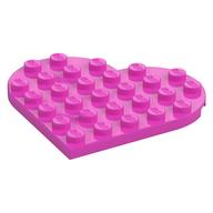 Plate Angled 6 × 6 Heart Shape Dark Pink