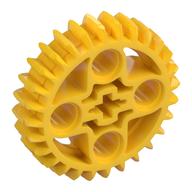 Technic Gear 28 Tooth Double Bevel Yellow