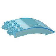 Windscreen 8 × 4 × 2 Curved [2 Dual-Fingered Click Hinges] Trans-Light Blue