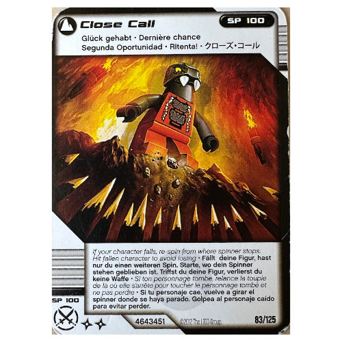 Trading Card, Ninjago Deck #2: 83 - Close Call - North American Version [No Color/Any Color]