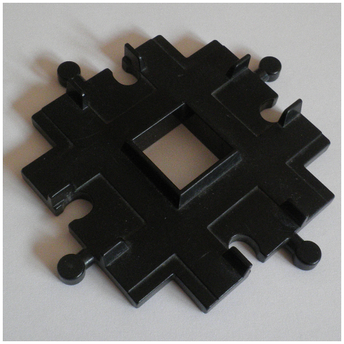 Duplo Train Track Crossover At 90 Degrees, 6 × 6 Schwarz