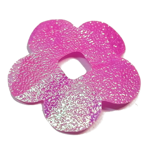 Clikits Icon Accent, Flower, Foil 4 1/4 × 4 1/4, 5 Petals with Textured Surface Dark Pink