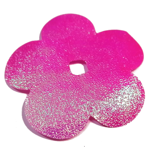 Clikits Icon Accent, Flower, Foil 7 1/2 × 7 1/2, 5 Petals with Textured Surface Dark Pink