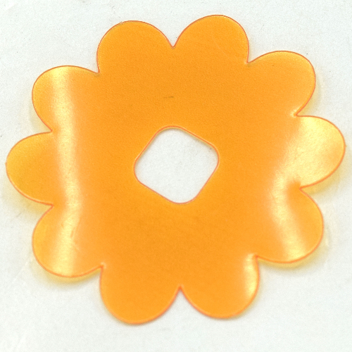 Clikits Icon Accent, Flower 4 1/8 × 4 1/8, 10 Petals Transparent-Orange