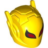 Helmet with Antennae and Large Red Eyes with Black Outline Gelb