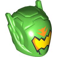 Helmet with Antennae and Yellow Visor, Orange Markings print Hellgrün