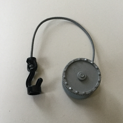 Duplo Winch Drum, Black Thin Rotating Hook with Stud Case, String Perlhellgrau
