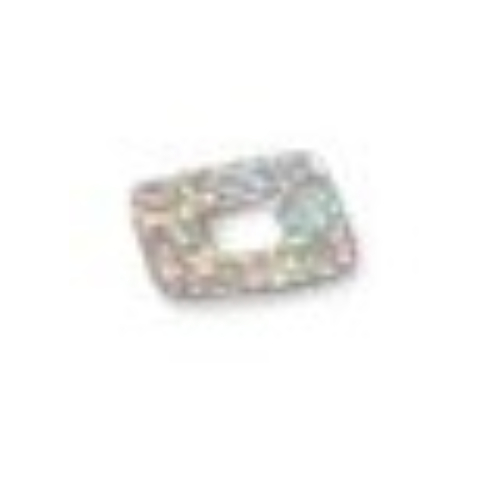 Clikits Icon Accent, Square 2 1/2 × 2 1/2 with Pixelated Holographic Pattern Chrome Silver