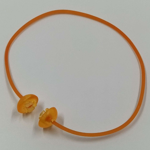 Clikits Schnur, Gelee-Band, 170mm, mit trans-flammengelblichorangenen farbigen Kappen Transparent-Orange