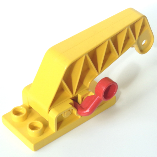 Duplo Crane Base 2 × 4 with Moveable Arm and Red Lever Gelb