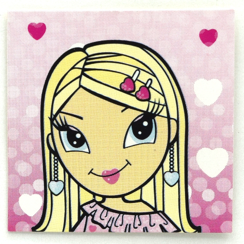 Clikits Insert 4 × 4 with 'Heart' with Pink Hearts Background Print [No Color/Any Color]
