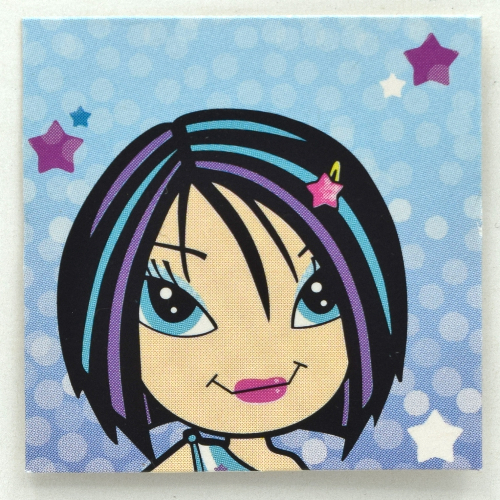 Clikits Insert 4 × 4 with 'Star' on Blue Background Print [Keine Farbe/Beliebige Farbe]