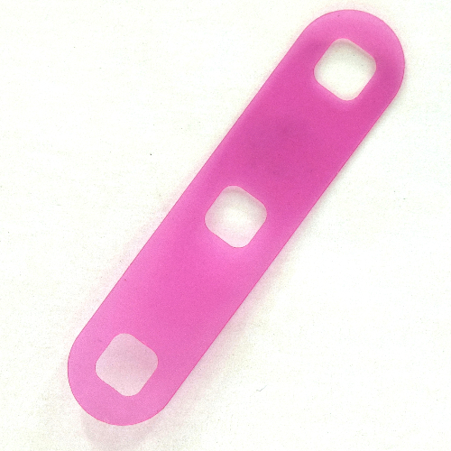 Clikits Rectangle 1 7/8 × 8 with Rounded Corners and 3 Holes [Plastic] Transparent-Dunkelrosa