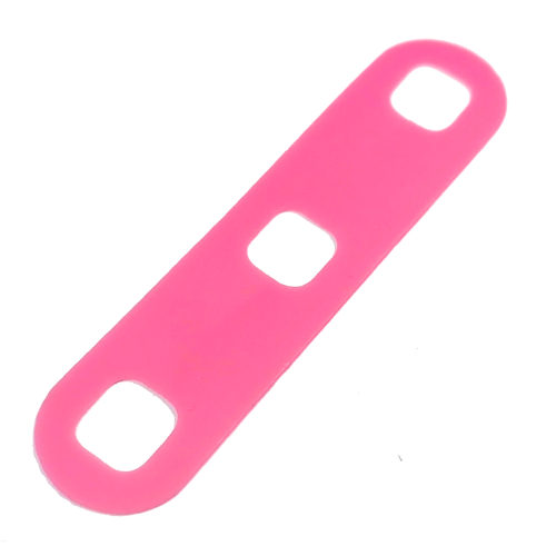 Clikits Connector, Strip 2 × 8 with Rounded Ends and 3 Holes [Rubber] Trans-Pink
