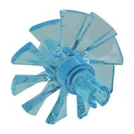 Jet Engine Fan with 10 Blades and Technic Pin Transparent-Hellblau
