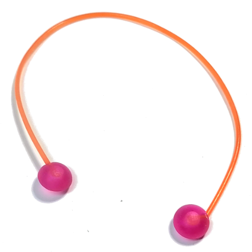Clikits Cord, Jelly String, 165mm, with Trans-Dark Pink Caps, Side Attachment Transparent-Orange