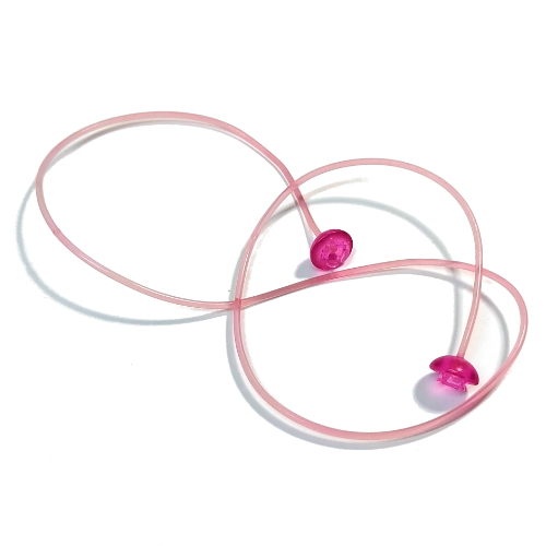 Clikits Cord, Jelly String, 375mm, with Same Colored Caps Trans-Dark Pink