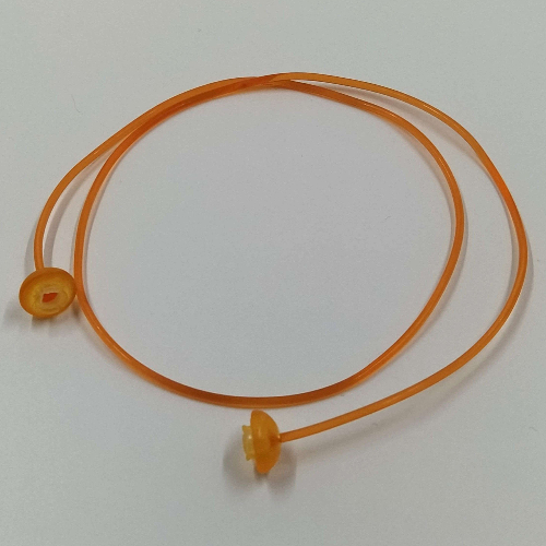Clikits Cord, Jelly String, 375mm, with Trans-Flame Yellowish Orange Caps Transparent-Orange