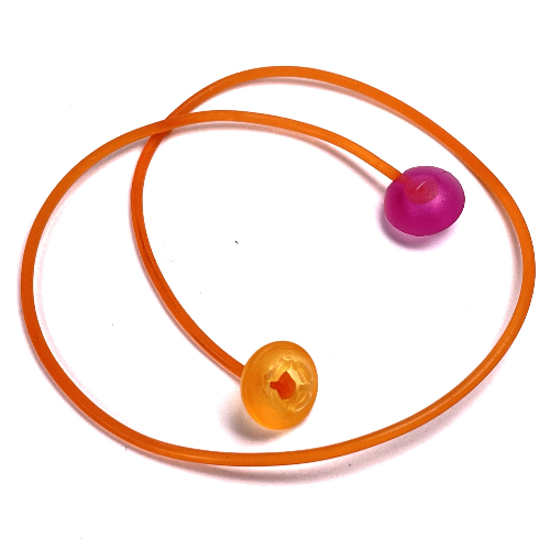 Clikits Cord, Jelly String, 235mm, Trans-Flame Yellowish Orange Top Attachment and Trans-Dark Pink Side Attachment Transparent-Orange