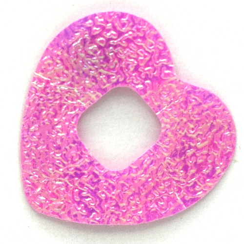 Clikits Icon Accent, Heart, Foil 2 5/8 × 2 5/8 with Textured Iridescent Surface Dunkelrosa