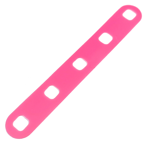 Clikits Connector, Strip 2 × 14 with Rounded Ends and 5 Holes Trans-Pink