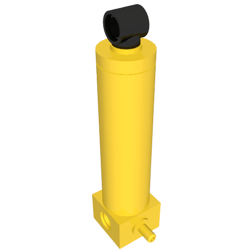 Pneumatic Cylinder with 1 Inlet Large (64mm) Gelb