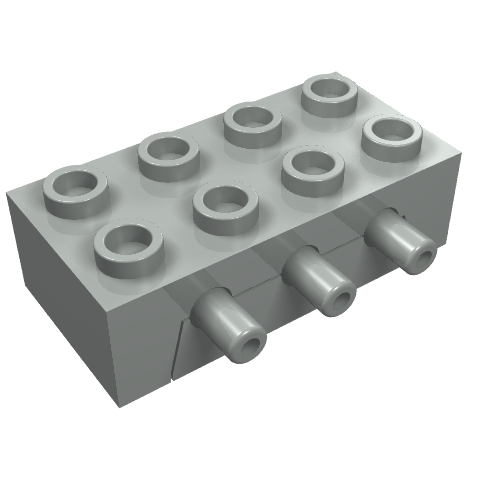 Technic Pneumatic Distribution Block 2 × 4 [Complete Assembly] Hellgrau