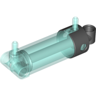 Pneumatic Cylinder with 2 Inlets and Rounded End Medium (48mm) Transparent-Hellblau