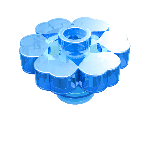 Plant, Flower 2 × 2 - Round [Open Stud] Trans-Medium Blue