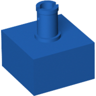 Brick Special 2 × 2 No Studs, Top Pin Blue