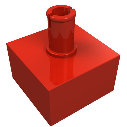 Stein speziell 2 × 2 Nr. Noppen, oben Pin Rot