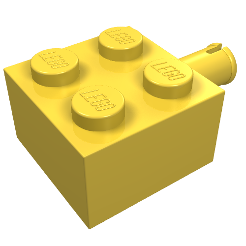 Brick Special 2 × 2 with Pin and No Axle Hole Yellow