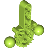 Large Figure Skeletal, Torso with Beam, 2 Ball Joints, and 7 Tooth Half Gear Lime