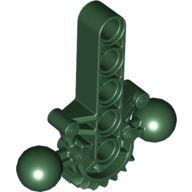 Large Figure Skeletal, Torso with Beam, 2 Ball Joints, and 7 Tooth Half Gear Dark Green