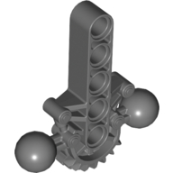 Large Figure Skeletal, Torso with Beam, 2 Ball Joints, and 7 Tooth Half Gear Dark Bluish Gray