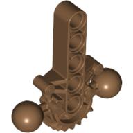 Large Figure Skeletal, Torso with Beam, 2 Ball Joints, and 7 Tooth Half Gear Light Brown