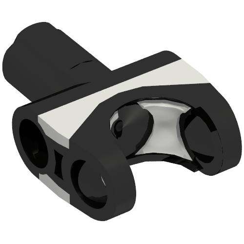 Technic Axle Connector 2 × 3 with Ball Socket and Axle Socket with Light Bluish Gray Rubber Insert Schwarz