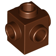 Brick Special 1 × 1 Studs on 4 Sides Reddish Brown