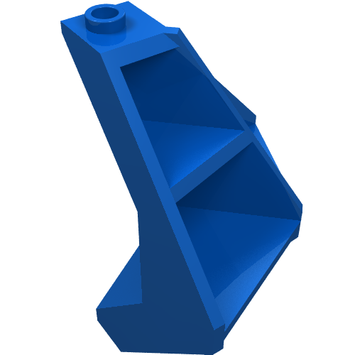 Panel 4 × 4 × 6 Corner Convex Ribbed Blue