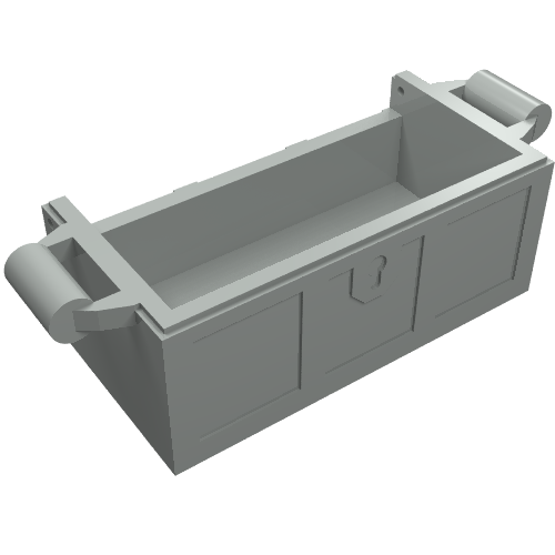 Treasure Chest Bottom without Rear Slots Light Gray