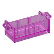 Treasure Chest Bottom with Rear Slots, with Groove Transparent-Dunkelrosa