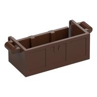 Treasure Chest Bottom with Rear Slots, with Groove Brown