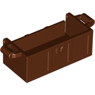 Treasure Chest Bottom with Rear Slots, with Groove Reddish Brown