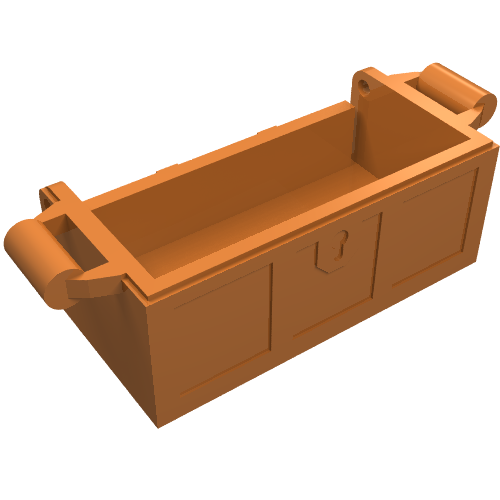 Treasure Chest Bottom with Rear Slots, with Groove Medium Nougat