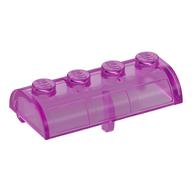 Treasure Chest Lid [Thick Hinge] Transparent-Dunkelrosa