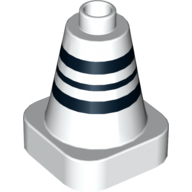 Duplo Cone 2 × 2 Square Base with Black Stripes Print Weiß