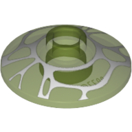 Dish 2 × 2 Inverted [Radar] with White Spider Web Print Trans-Bright Green