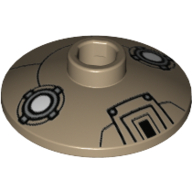 Dish 2 × 2 Inverted [Radar] with Machinery (Dalek Head) print Dark Tan